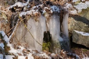 Klingenbachschlucht mit Wasserfall im tiefsten Winter